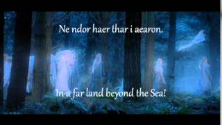 The Passing of the Elves Sindarin lyrics with translation [upl. by Davon]