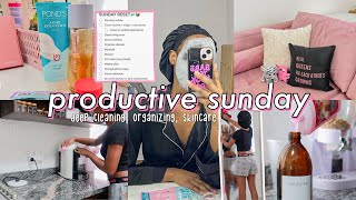 PRODUCTIVE SUNDAY RESET VLOG🎧🧼  deep cleaning organizing skincare etc [upl. by Kelda]