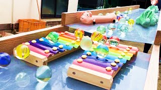 Marble Run Race ASMR ☆ Marble Melody Healing Sound x Handmade Slope Track [upl. by Nagol]