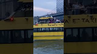 Gene Platow NYC Waterway Taxi on its way on East River with backdrop of Manhattan skyline and FDR d [upl. by Cordell]