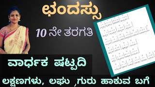 ಛಂದಸ್ಸು  Vardhaka shatpadi  ವಾರ್ಧಕ ಷಟ್ಪದಿ ಲಕ್ಷಣಗಳು ಲಘು ಗುರು ಹಾಕುವ ಬಗ್ಗೆThejaswini Pushkar [upl. by Ramu]