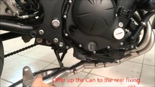 Kawasaki ER6 2013 2014 unboxing and fitting of IXIL Full exhaust system [upl. by Nerland372]