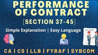 Performance of Contract  Section 37 to 45  Indian Contract Act 1872 [upl. by Aninahs733]