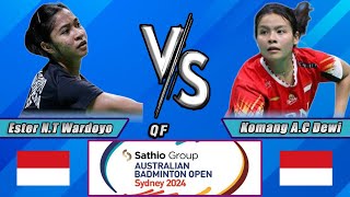 Ester Nurumi Tri Wardoyo vs Komang Ayu Cahya Dewi  Australian Open 2024 Badminton  QUARTER FINAL [upl. by Eletnahs544]