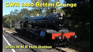 GWR 6880 Betton Grange visits North Nofolk Railway Holt Station [upl. by Ahsrav]