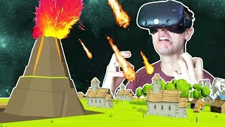 CAUSING VOLCANIC APOCALYPSES AND GIANT BATTLES AS A GOD IN VR  DEISIM VR HTC VIVE Gameplay [upl. by Nnelg]