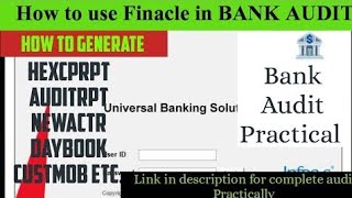 CONCURRENT AUDIT OF BANKS IN CBSFINACLE ENVIRONMENT AND REPORTING THROUGH OMS AND PENTANA SOFTWARE [upl. by Nerland]