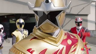 Super Ninja Steel  Gold Ranger vs Tynamon  E17 Happy to Be Me  Power Rangers Official [upl. by Einwahr878]