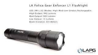 LA Police Gear  Enforcer L1 Rechargeable Flashlight [upl. by Chet526]