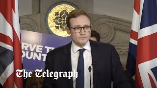 In full Tom Tugendhat launches Tory leadership bid [upl. by Amandy72]