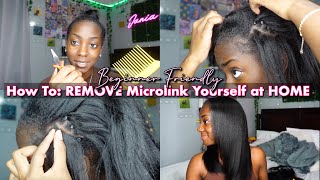 Detailed How To REMOVE Microlink Weft Extension at HOME  Curls Queen Hair [upl. by Charbonneau]