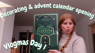 Holiday decorating advent calendar opening and Christmas mug review Vlogmas Day 1 [upl. by Jerri308]