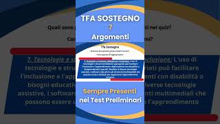 Tfa sostegno cosa studiare 7 argomenti sempre presenti nei test preliminari shorts 07 [upl. by Eiramasil]