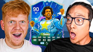 9 GOAL THRILLER 90 UCL Carlos Tevez 7 Minute Squad Builder [upl. by Eceinert]