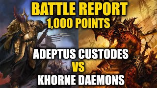 Adeptus Custodes Vs Khorne Daemons 1000 Points Battle Report 3  Warhammer 40k 10th Edition [upl. by Agon]