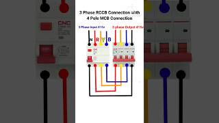 3 Phase RCCB And 4 Pole MCB Connection viral [upl. by Bora]