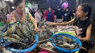 Market show Chef Pich buy big shrimp to cook fried rice for grandmother  Cooking with Sreypich [upl. by Jablon]