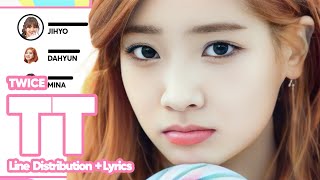 TWICE  TT Line Distribution with ColorCoded Lyrics [upl. by Franni306]