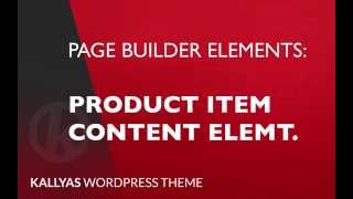 Product item content Page Builder Element in Kallyas WordPress theme v40 [upl. by Ayidan]