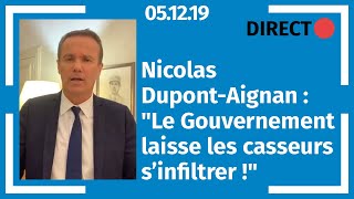 Direct Facebook Nicolas DupontAignan  quotLe gouvernement laisse les casseurs sinfiltrer quot [upl. by Neo]