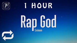 1 HOUR 🕐  Eminem  Rap God Lyrics [upl. by Mathias]