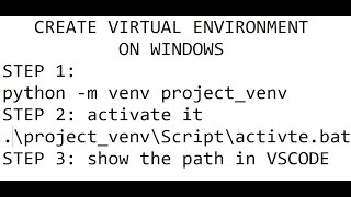 Create and activate virtual env in windows [upl. by Oilerua]