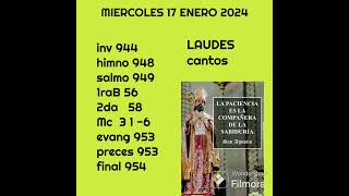 Laudes Con cantos para el miércoles 17 de enero del 2024 [upl. by Itisahc]