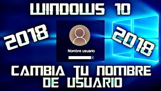 Como cambiar el nombre de usuario en windows 10 [upl. by Nemad]