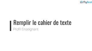 Comment remplir le cahier de texte [upl. by Lerraj]