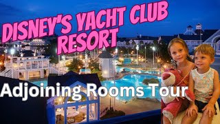 Disneys Yacht Club Resort Room Tour with balcony views of Stormalong Bay and The Boardwalk [upl. by Feetal171]