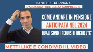 PENSIONE ANTICIPATA 2024 QUALI REQUISITI SERVONO PER LA PENSIONE E COME FARE DOMANDA [upl. by Enilrae]