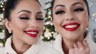 THE ULTIMATE EASY  CLASSIC CHRISTMAS MAKEUP 2019 TUTORIAL  KAUSHAL BEAUTY [upl. by Ahsart]