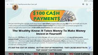 Make Money Mailing 100 Cash Payments Flyer Opportunity 100 Cash 💸 Payments Over and Over again [upl. by Floss]