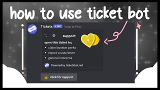 ♡ How to use the ticket bot discord tutorial [upl. by Aisilef]