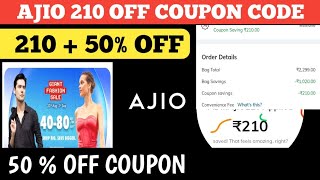 ajio 210 off coupon code  ajio coupon code 2024 [upl. by Irneh]