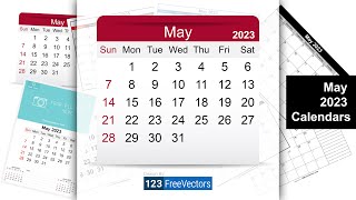 May 2023 Calendar  123FreeVectors [upl. by Aisatan]