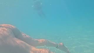 Kathisma Beach Lefkada Greece Bikini girl Underwater girl swiming 4k [upl. by Innis]