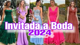 HERMOSOS VESTIDOS PARA INVITADAS A BODA CON DISEÑOS ELEGANTES Y COLORES ADECUADOS PARA BODAS 2024 [upl. by Ennael]