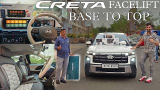 CRETA BASE UPGRADED TO TOP WITH BLAUPUNKT PLAYERAUDISON AUDIO amp BRACELET DESIGN SEAT COVERS [upl. by Mot]