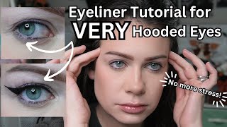 How to Apply Eyeliner on VERY Hooded Eyes [upl. by Tammy350]