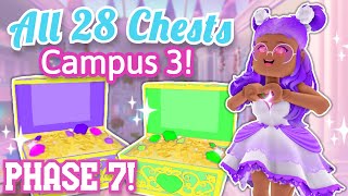 UPDATED ALL 28 CHEST LOCATIONS In CAMPUS 3 Royale High Chests [upl. by Jilly]