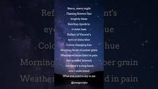 Starry starry nights  Ellie Goulding lyrics elliegouldingvincent song lyrics youtubeshort [upl. by Shanon718]