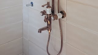 Golden Colour Shower Mixer Installed in BathroomGolden Shower Mixer Fitting amp Setting Skills 2021 [upl. by Anirrehs654]