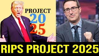 Late Night Last Week John Oliver Destroys Project 2025 [upl. by Ettezoj]