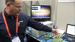 Molex QSFP FDR AOC with Vitesse retimer demonstration at OFCNFOEC 2012 [upl. by Andy]