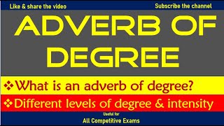 Adverb of degree in English grammar  Types of adverbs [upl. by Esch]