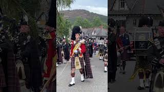 The Highlanders 4 SCOTS Pipes and Drums Military Band marching to 2022 Braemar Gathering shorts [upl. by Myrtice]