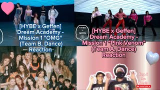 HYBE x Geffen Dream Academy Mission 1 Team A B Dance Reaction [upl. by Volding663]