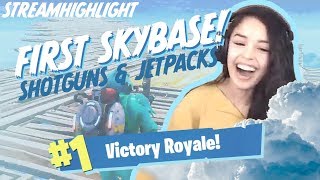 JetpacksShotguns only Skybase Win  Valkyrae Fortnite Highlights [upl. by Towland]