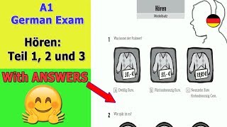 A1 German Exam Hören Teil 1 2 und 3 Goethe institut  German language [upl. by Jago]